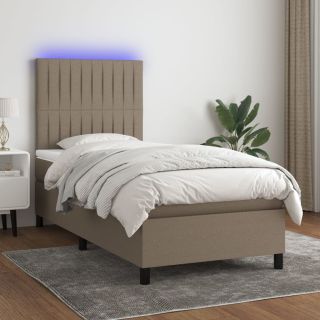 матрас для континентальной кровати и светодиоды, коричневый, 90x200 см, ткань