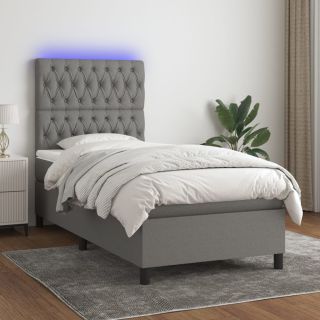 матрас для континентальной кровати и светодиоды, темно-серый, 80x200 см, ткань