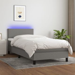 матрас для континентальной кровати и светодиоды, темно-серый, 80x200 см, ткань