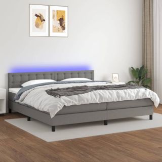 матрас для континентальной кровати и светодиоды, темно-серый, 200x200 см, ткань
