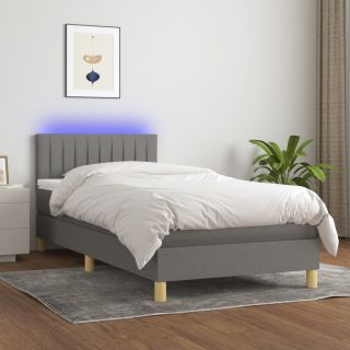матрас для континентальной кровати и светодиоды, темно-серый, 80x200 см, ткань