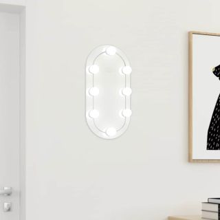 peegel LED-tuledega 40x20 cm, klaas, ovaalne