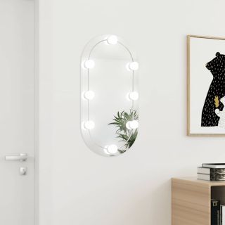 peegel LED-tuledega 80x40 cm, klaas, ovaalne