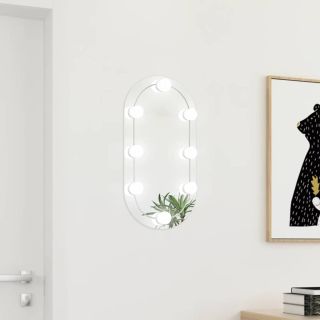 peegel LED-tuledega 60x30 cm, klaas, ovaalne