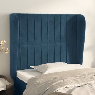 voodipeats servadega, tumesinine, 103x23x118/128 cm, samet