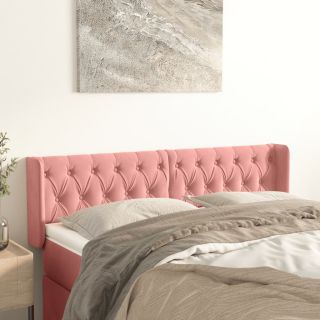 voodipeats servadega, roosa, 163x16x78/88 cm, samet