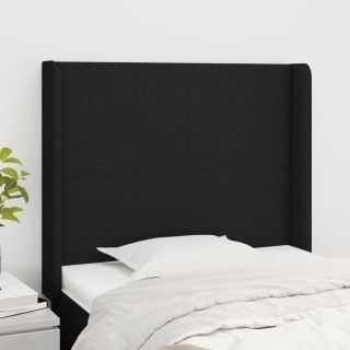 voodipeats servadega, must, 103x16x118/128 cm, kangas