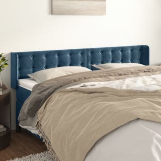 voodipeats servadega, tumesinine, 203x16x78/88 cm, samet