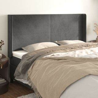 voodipeats servadega, tumehall, 203x16x118/128 cm, samet