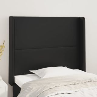 voodipeats servadega, must, 83x16x118/128 cm, kunstnahk