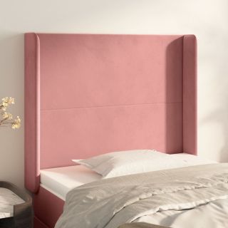 voodipeats servadega, roosa, 103x16x118/128 cm, samet