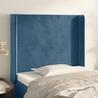 voodipeats servadega, tumesinine, 103x16x118/128 cm, samet