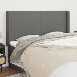 voodipeats servadega, tumehall, 203x16x118/128 cm, kangas