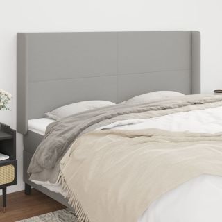 voodipeats servadega, helehall, 203x16x118/128 cm, kangas