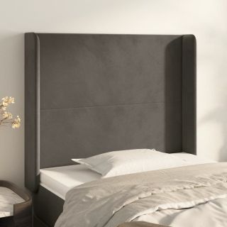 voodipeats servadega, tumehall, 83x16x118/128 cm, samet