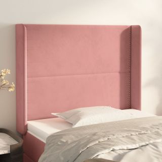 voodipeats servadega, roosa, 93x16x118/128 cm, samet