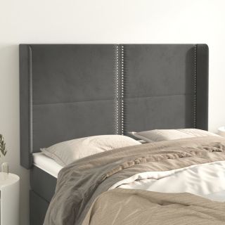 voodipeats servadega, tumehall, 147x16x118/128 cm, samet