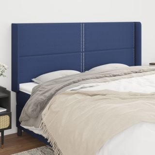 voodipeats servadega, sinine, 203x16x118/128 cm, kangas