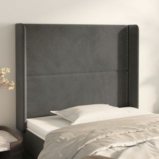 voodipeats servadega, tumehall, 93x16x118/128 cm, samet
