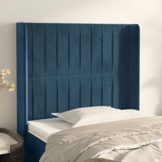 voodipeats servadega, tumesinine, 83x16x118/128 cm, samet