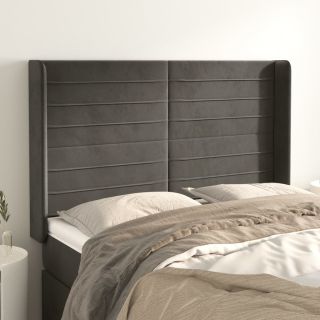 voodipeats servadega, tumehall, 147x16x118/128 cm, samet
