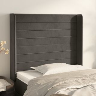 voodipeats servadega, tumehall, 93x16x118/128 cm, samet