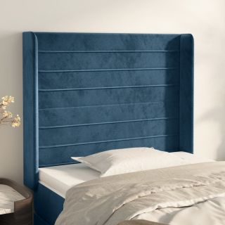 voodipeats servadega, tumesinine, 83x16x118/128 cm, samet