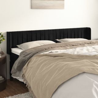 voodipeats servadega, must, 183x16x78/88 cm, samet