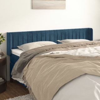 voodipeats servadega, tumesinine, 203x16x78/88 cm, samet