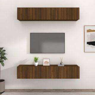Тумбы под ТВ 4 шт., коричневый дуб, 80x30x30 см, искусственное дерево