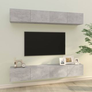 seina telerikapid 4 tk, betoonhall, 100 x 30 x 30 cm