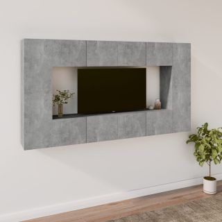 8-osaline telerikappide komplekt, betoonhall, tehispuit