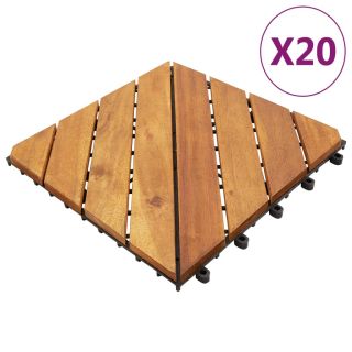 террасная доска 20 шт., коричневая, 30 x 30 см, древесина акации