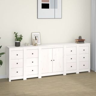 puhvetkapp, valge, 230 x 35 x 80 cm, männipuit