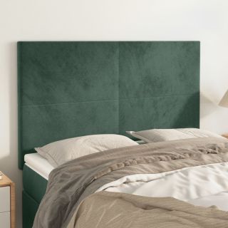 voodipeatsid 4 tk, tumeroheline, 72x5x78/88 cm, samet