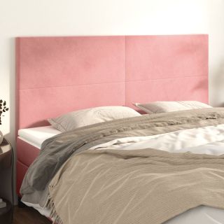voodipeatsid 4 tk, roosa, 90x5x78/88 cm, samet