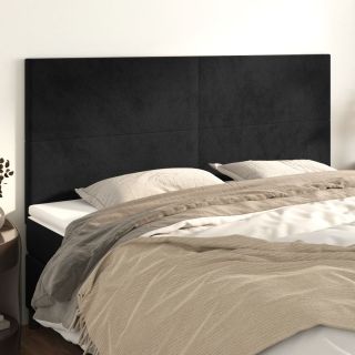 voodipeatsid 4 tk, must, 90x5x78/88 cm, samet
