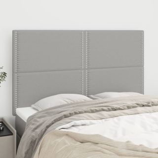 изголовья 4 шт., светло-серые, 72x5x78/88 см, ткань