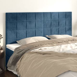 voodipeatsid 4 tk, tumesinine, 80x5x78/88 cm, samet
