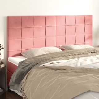 voodipeatsid 4 tk, roosa, 100x5x78/88 cm, samet