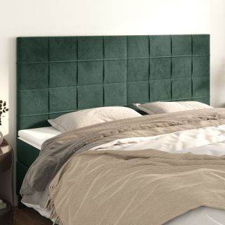voodipeatsid 4 tk, tumeroheline, 100x5x78/88 cm, samet