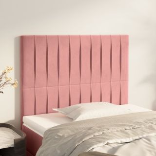 voodipeatsid 2 tk, roosa, 80x5x78/88 cm, samet