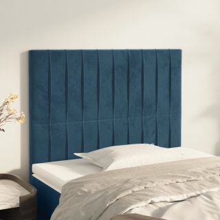 voodipeatsid 2 tk, tumesinine, 80x5x78/88 cm, samet