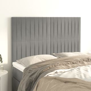 voodipeatsid 4 tk, helehall, 72x5x78/88 cm, samet