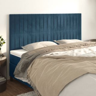 voodipeatsid 4 tk, tumesinine, 100x5x78/88 cm, samet