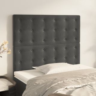 voodipeatsid 2 tk, tumehall, 90x5x78/88 cm, samet