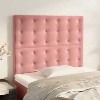 voodipeatsid 2 tk, roosa, 80x5x78/88 cm, samet