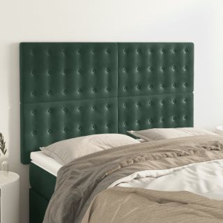 voodipeatsid 4 tk, tumeroheline, 72x5x78/88 cm, samet
