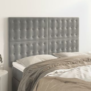 voodipeatsid 4 tk, helehall, 72x5x78/88 cm, samet