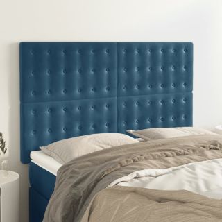 voodipeatsid 4 tk, tumesinine, 72x5x78/88 cm, samet